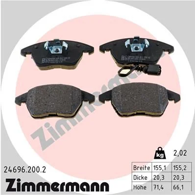 Sada brzdových platničiek, kotúčová brzda ZIMMERMANN 24696.200.2
