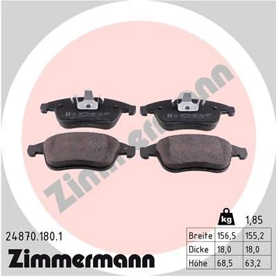 Sada brzdových platničiek, kotúčová brzda ZIMMERMANN 24870.180.1