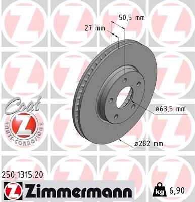 Brzdový kotúč ZIMMERMANN 250.1315.20