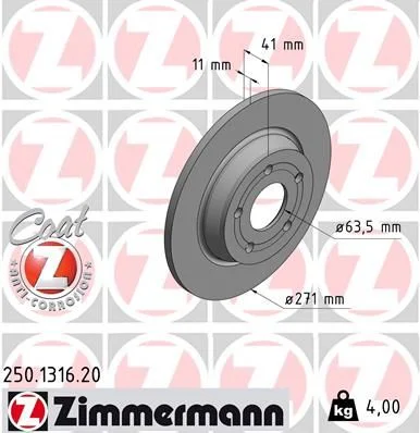Brzdový kotúč ZIMMERMANN 250.1316.20