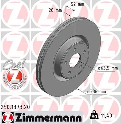 Brzdový kotúč ZIMMERMANN 250.1373.20