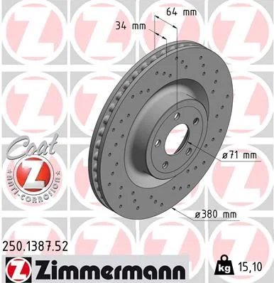 Brzdový kotúč ZIMMERMANN 250.1387.52