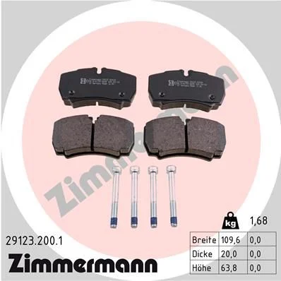 Brake Pad Set, disc brake ZIMMERMANN 29123.200.1
