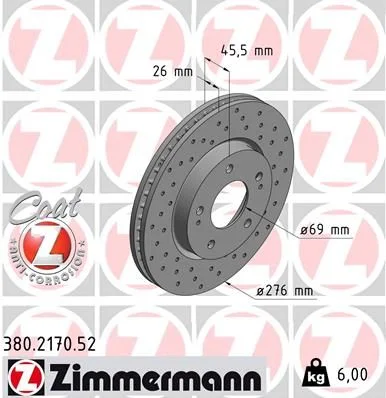 Brake Disc ZIMMERMANN 380.2170.52