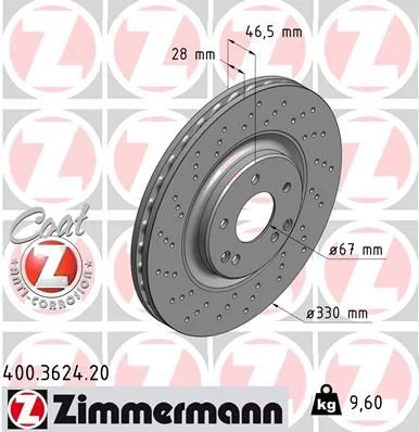 Brzdový kotúč ZIMMERMANN 400.3624.20