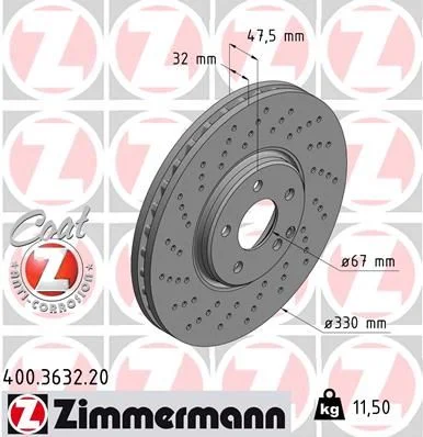 Brake Disc ZIMMERMANN 400.3632.20