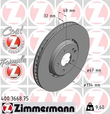 Stabdžių diskas ZIMMERMANN 400.3668.75
