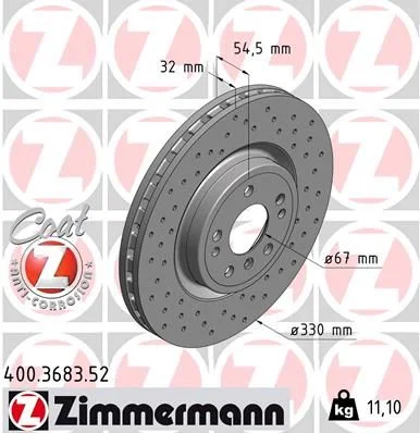Brake Disc ZIMMERMANN 400.3683.52