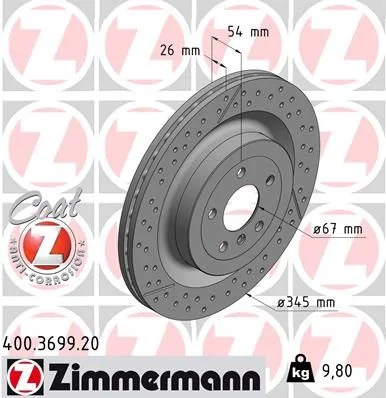 Brzdový kotúč ZIMMERMANN 400.3699.20