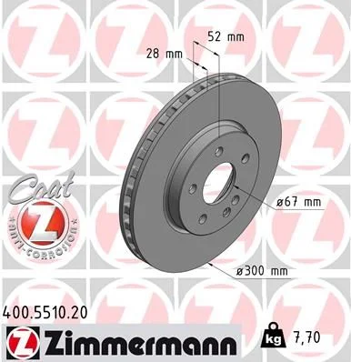 Brzdový kotúč ZIMMERMANN 400.5510.20