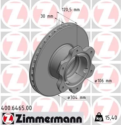 Brzdový kotúč ZIMMERMANN 400.6465.00
