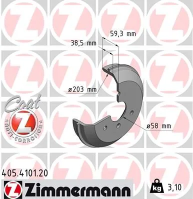 Brake Drum ZIMMERMANN 405.4101.20
