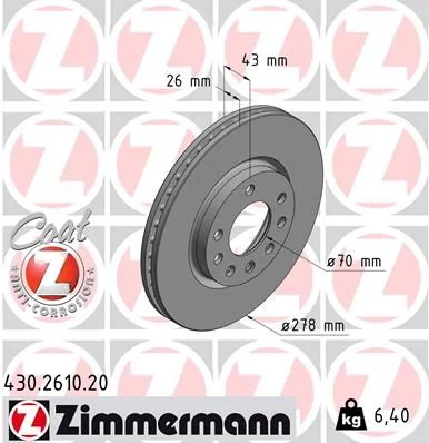 Brake Disc ZIMMERMANN 430.2610.20