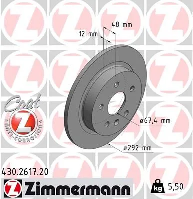 Stabdžių diskas ZIMMERMANN 430.2617.20
