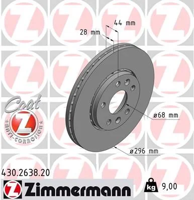 Brzdový kotúč ZIMMERMANN 430.2638.20