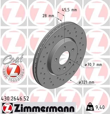 Brzdový kotúč ZIMMERMANN 430.2646.52