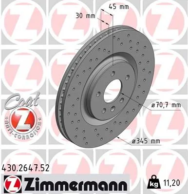 Brzdový kotúč ZIMMERMANN 430.2647.52
