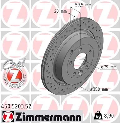 Brzdový kotúč ZIMMERMANN 450.5203.52