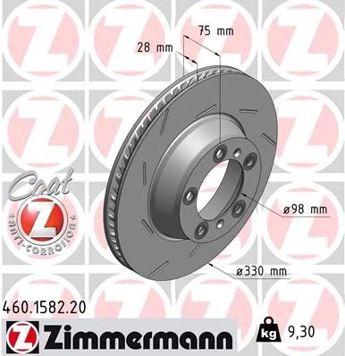 Brzdový kotúč ZIMMERMANN 460.1582.20