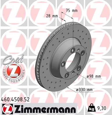 Stabdžių diskas ZIMMERMANN 460.4508.52