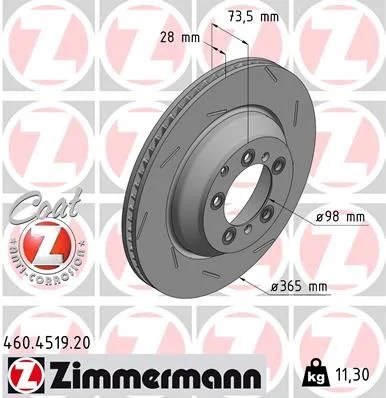 Brzdový kotúč ZIMMERMANN 460.4519.20