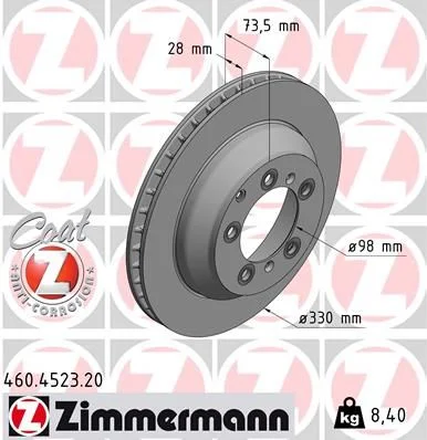 Brzdový kotúč ZIMMERMANN 460.4523.20