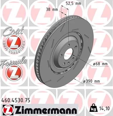 Stabdžių diskas ZIMMERMANN 460.4530.75