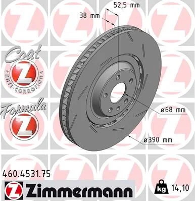 Stabdžių diskas ZIMMERMANN 460.4531.75