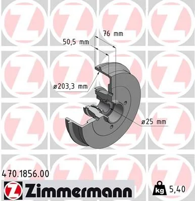 Brzdový bubon ZIMMERMANN 470.1856.00