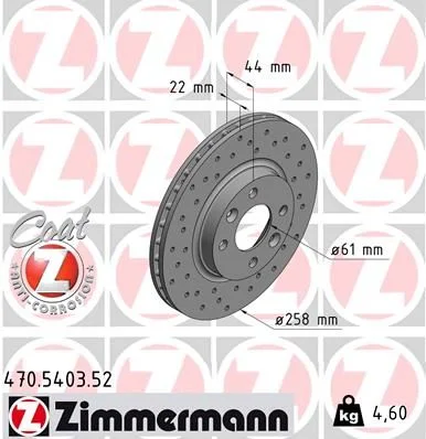 Brzdový kotúč ZIMMERMANN 470.5403.52