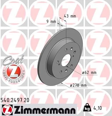 Brake Disc ZIMMERMANN 540.2497.20