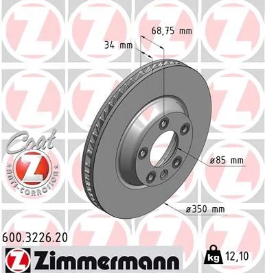 Brzdový kotúč ZIMMERMANN 600.3226.20