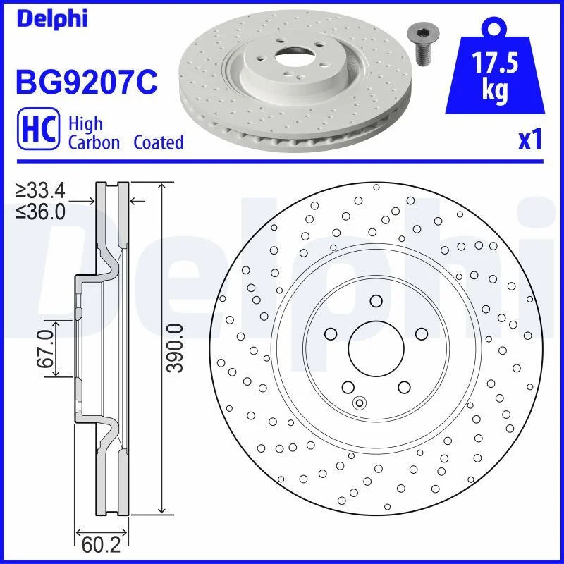 Stabdžių diskas DELPHI BG9207C