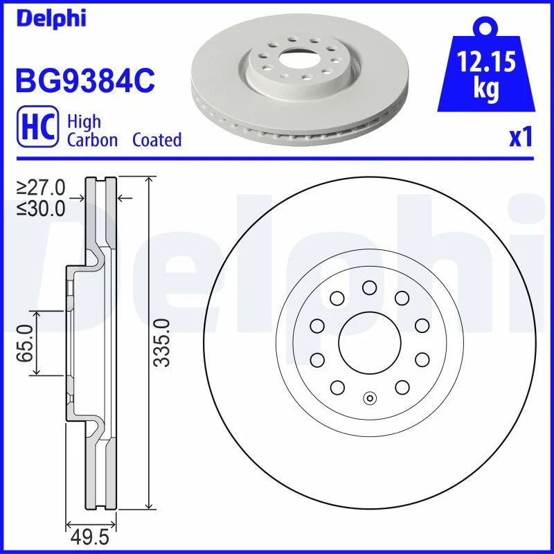 Stabdžių diskas DELPHI HAMULCE BG9384C