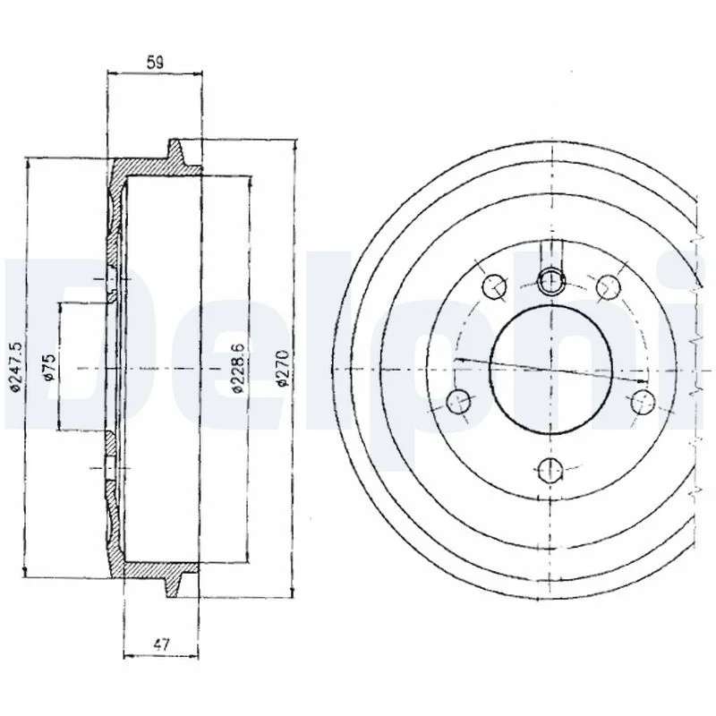 Brake Drum DELPHI BF275