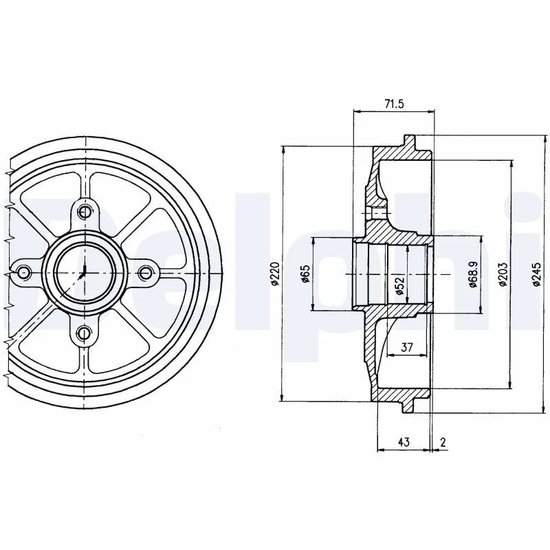 Brake Drum DELPHI BF484