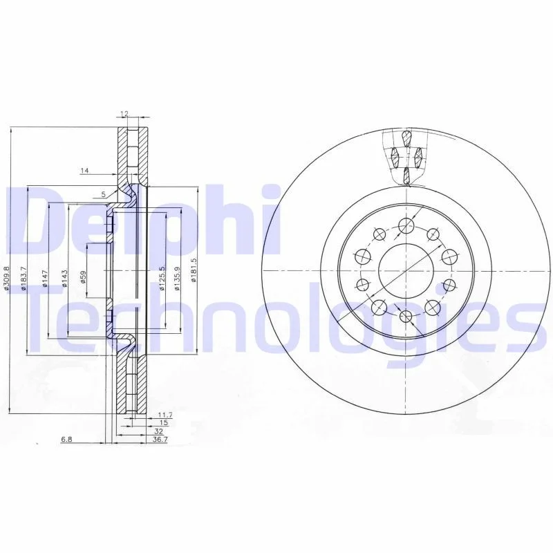 Brake Disc DELPHI BG3898