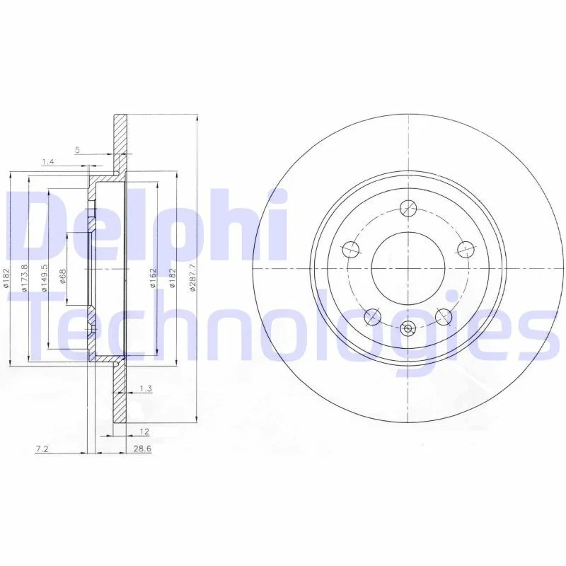 Brzdový kotúč DELPHI BG3996