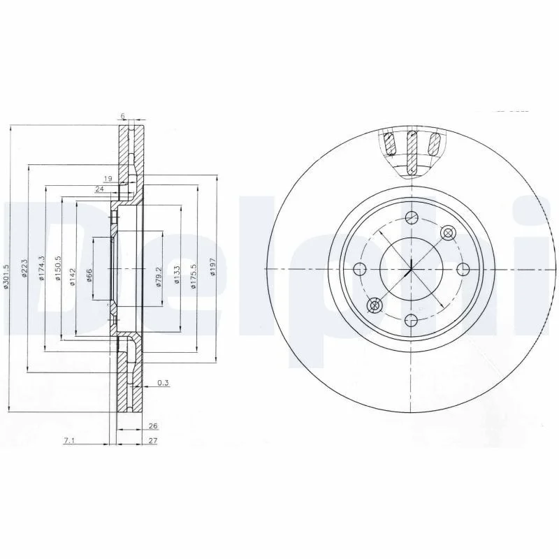 Brake Disc DELPHI BG4002