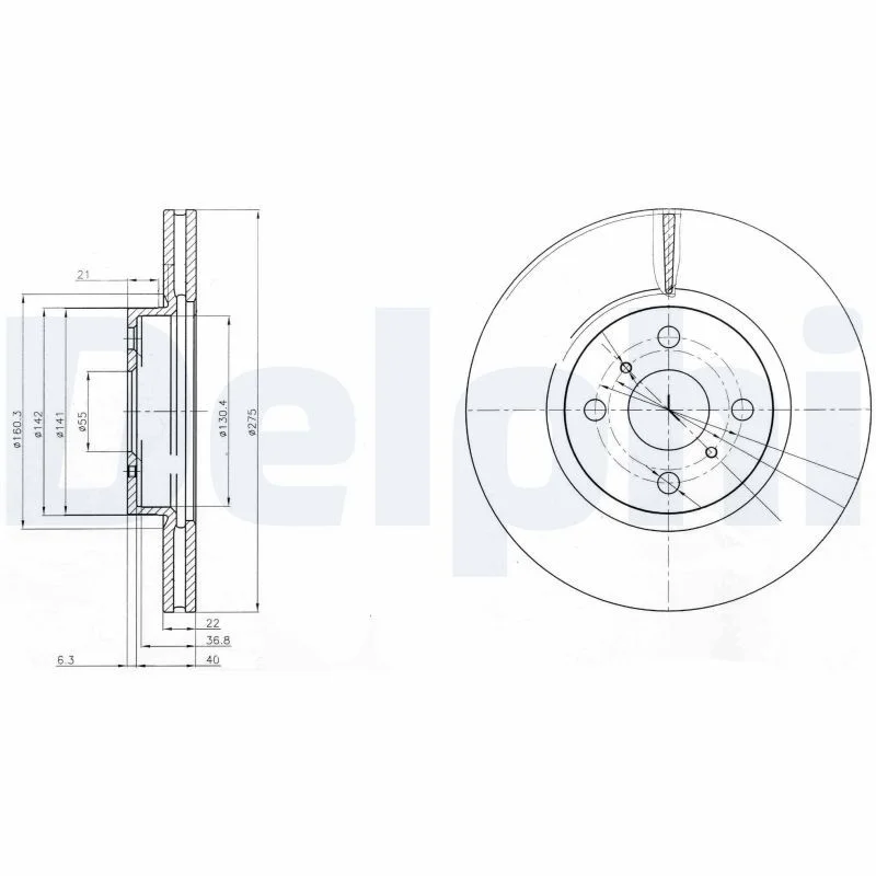 Brake Disc DELPHI BG4054