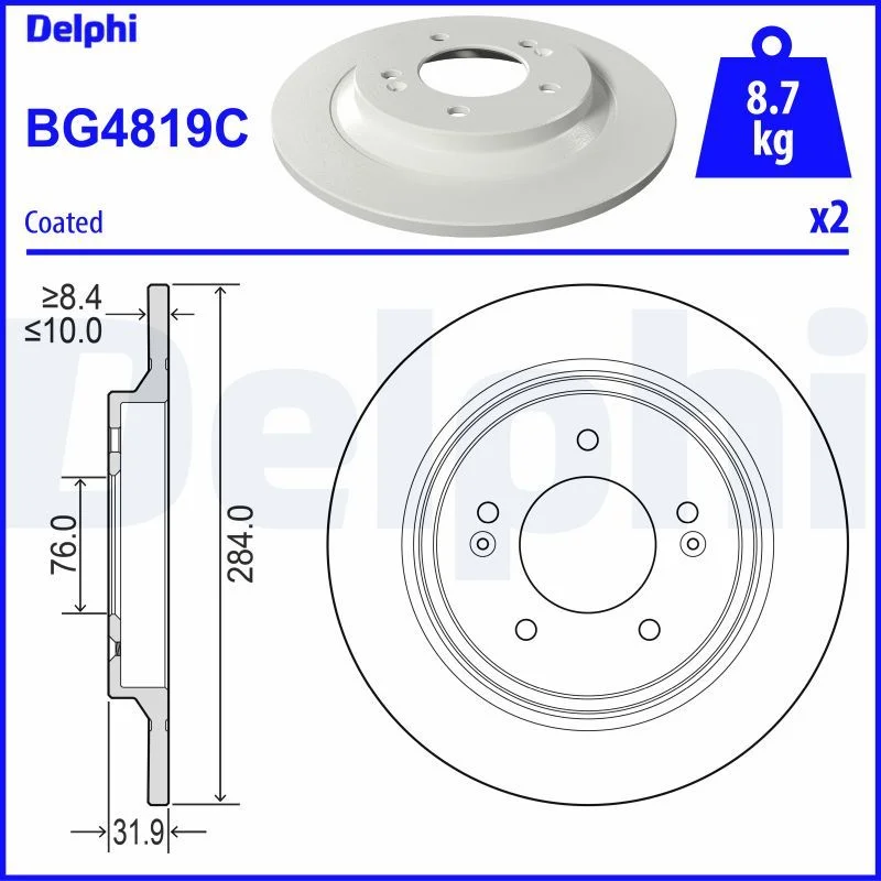 Brake Disc DELPHI BG4819C