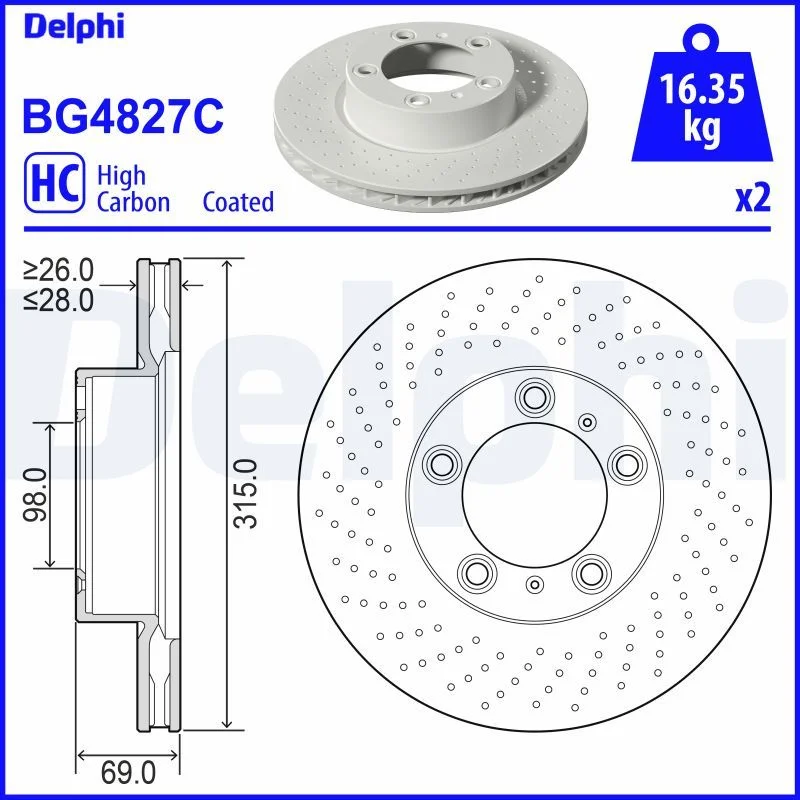 Brake Disc DELPHI BG4827C