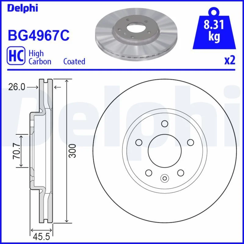 Brake Disc DELPHI BG4967C