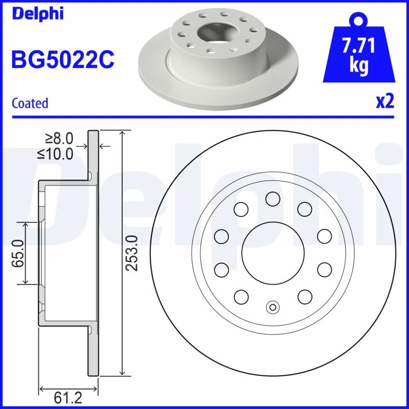 Brake Disc DELPHI BG5022C