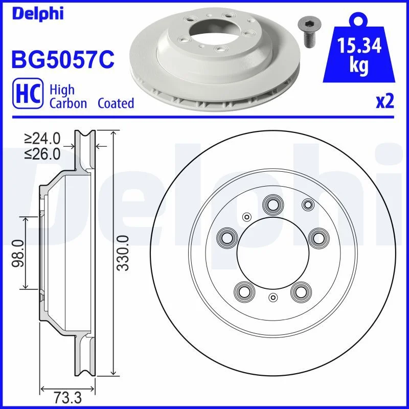 Brake Disc DELPHI BG5057C