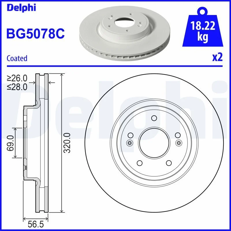 Brake Disc DELPHI BG5078C