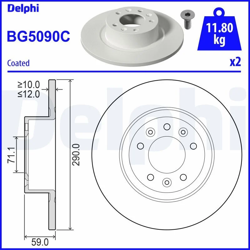 Brake Disc DELPHI BG5090C