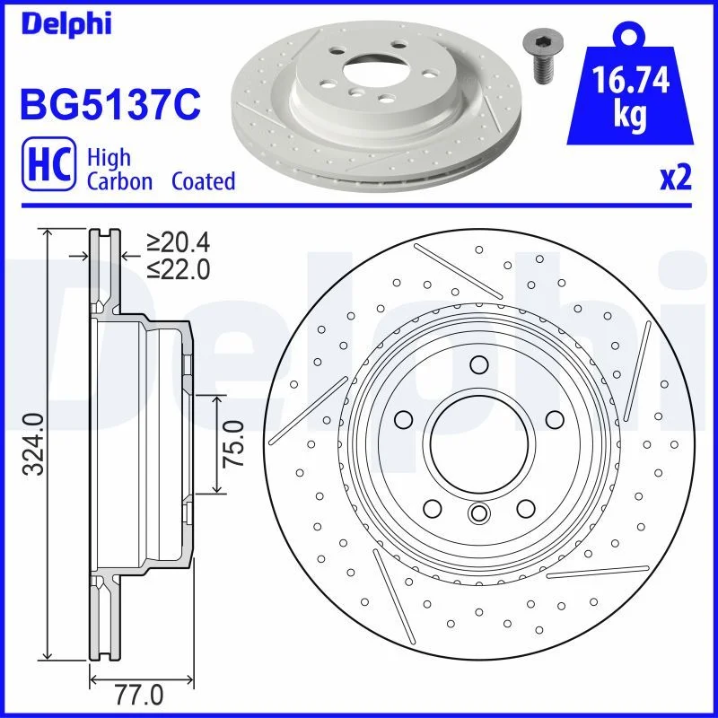 Brake Disc DELPHI BG5137C