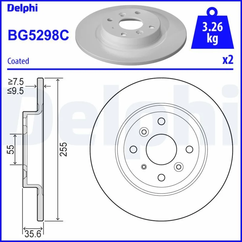 Brake Disc DELPHI BG5298C