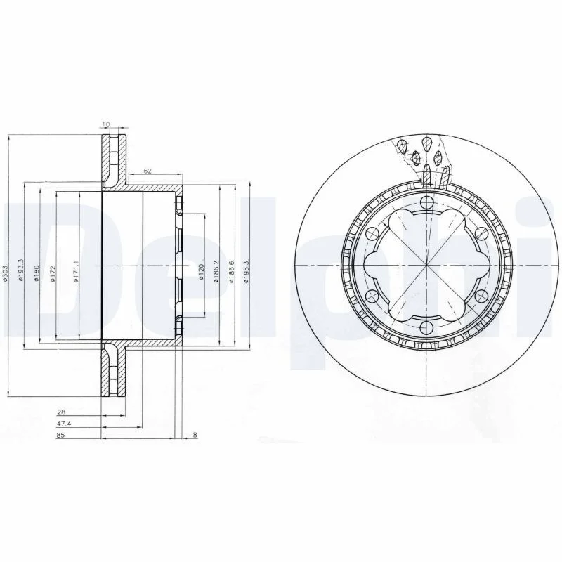 Brake Disc DELPHI BG9015